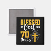 70年の神の祝福 70歳の誕生日おめでとう マグネット (正面/裏面)