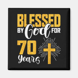 70年の神の祝福 70歳の誕生日おめでとう マグネット