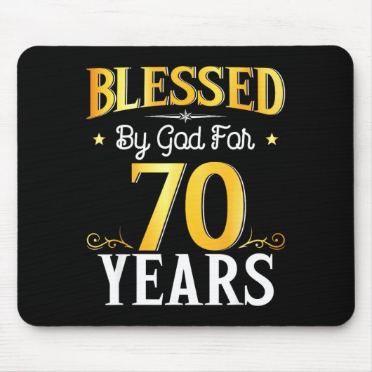 70年の神様からの祝福 70歳の誕生日 お父さん/お母さん マウスパッド (正面)