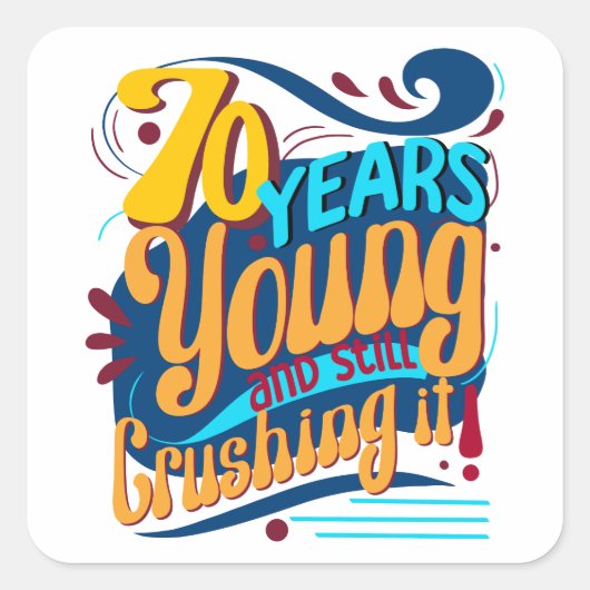 70年の若いがまだ粉砕、70歳のヴィンテージ スクエアシール (正面)