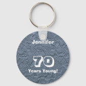 70年の若いブルーラグドールキーチェーン（キーチェーン） キーホルダー (正面)