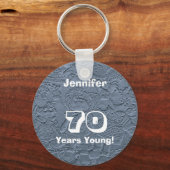 70年の若いブルーラグドールキーチェーン（キーチェーン） キーホルダー (正面)