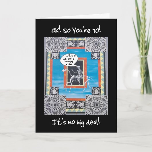 70年の誕生日カード – スケルトン付き カード (正面)