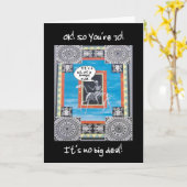 70年の誕生日カード – スケルトン付き カード (黄色い花)