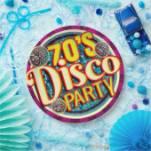 70年はっきりしたディスコパーティー|ノスタルジッカラフルク ペーパープレート (パーティー)