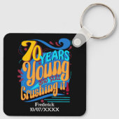 70年はまだ粉砕し、レトロ誕生日ヴィンテージ キーホルダー (裏面)