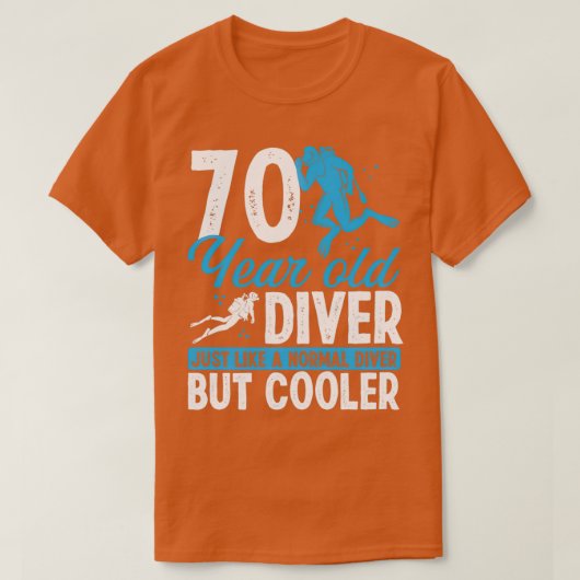 70年スキューバダイビングダイバーシュノーケル70誕生日 Tシャツ (デザイン正面)