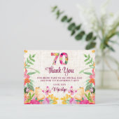 70年フラワーズフローラリネン70誕生日 ポストカード (スタンド正面)