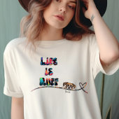 70年代おもしろいレトロボクカラフルサードッグ名前をカスタムする Tシャツ