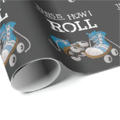 70年代これは私がヴィンテージのレトロのローラースケートをいかに転がるかです ラッピングペーパー (ロールコーナー)