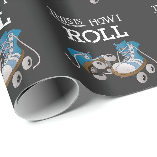 70年代これは私がヴィンテージのレトロのローラースケートをいかに転がるかです ラッピングペーパー (ロールコーナー)