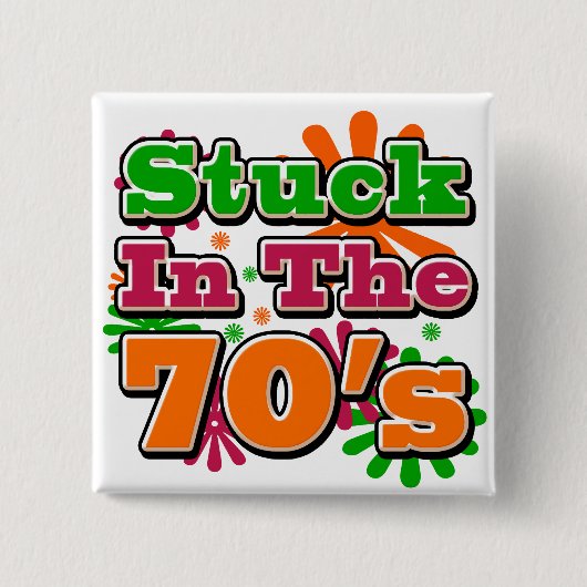 70年代に行き詰まる 缶バッジ (正面)