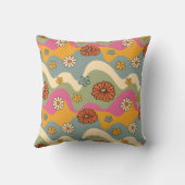 70年代のインスパイアレトロフローラ装飾用クッション クッション (裏面)