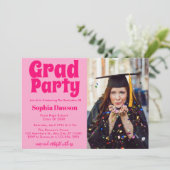 70年代のインスパイアレトロ卒業パーティー写真 招待状 (スタンド正面)