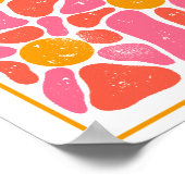 70年代のオレンジとピンクのレトロフラワーパワー ポスター (角)