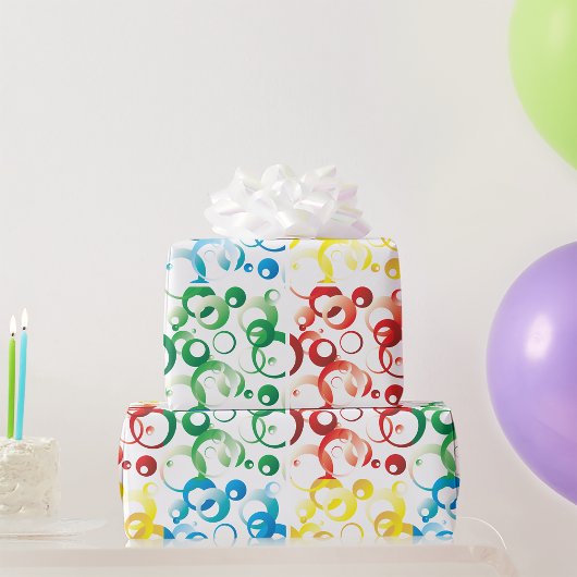 70年代のカラーとシェイプのラッピング紙 ラッピングペーパー