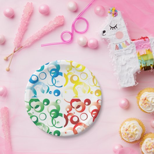 70年代のカラーとシェイプの紙プレート ペーパープレート (パーティー)