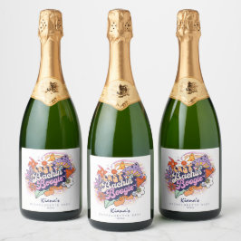 70年代のグルービーバチェロレッテラストバッキン'ブギ ID929 スパークリングワインラベル