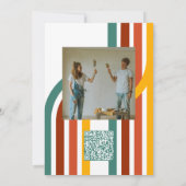 70年代のグ루ーヴィーな要素が写真の結婚式とコラボ 招待状 (裏面)