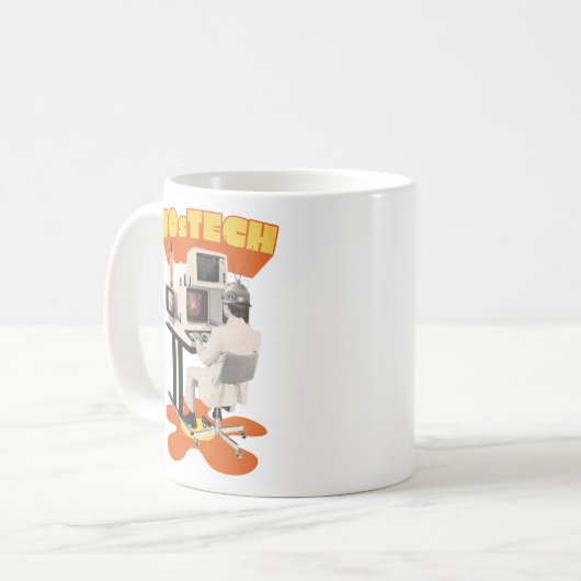 70年代のテクノロジーコンピュータ コーヒーマグカップ (正面左)
