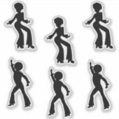 70年代のディスコのダンサー シール (正面)