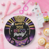 70年代のディスコパーティー70年代ヒッピー誕生日レイブ ペーパープレート (パーティー)