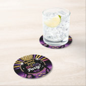 70年代のディスコパーティー70年代ヒッピー誕生日レイブ ラウンドペーパーコースター (インサイチュ)