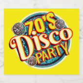 70年代のディスコパーティー|レトロディスコボール ビールラベル (シングルラベル)