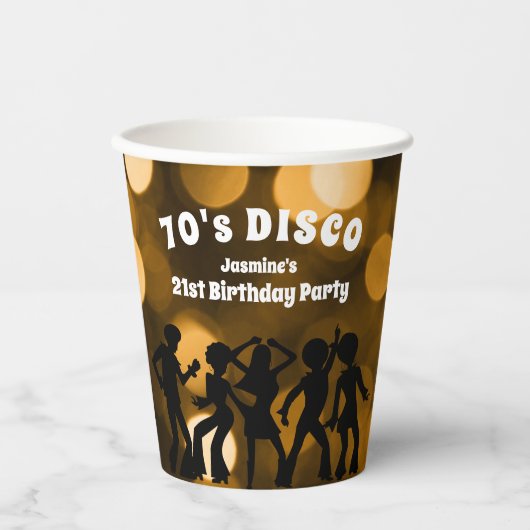 70年代のディスコ誕生日誕生会 紙コップ (正面)