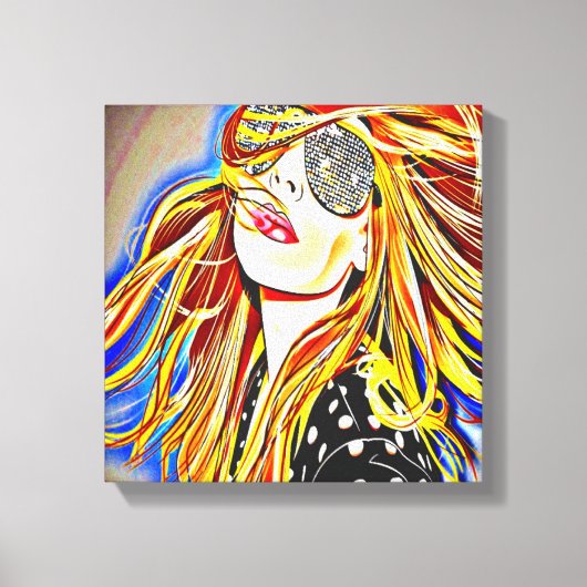 70年代のディスコ・ガール キャンバスプリント (正面)