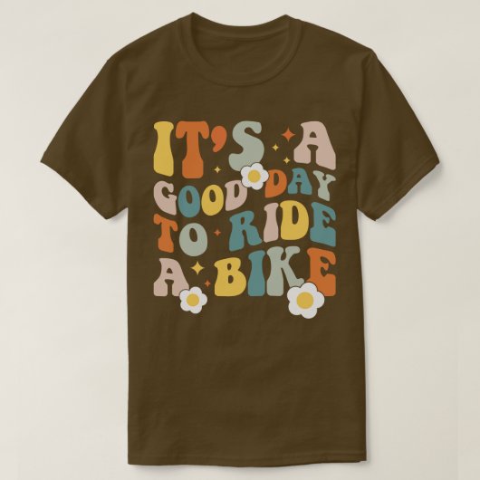 70年代のバイクに乗るのはいい日だ Tシャツ (デザイン正面)
