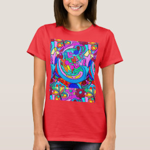 70年代のヒッピースタイルラブtシャツ tシャツ