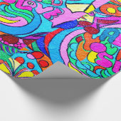 70年代のヒッピー平和および愛包装紙 ラッピングペーパー (角)