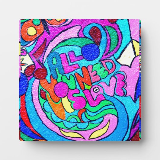 70年代のヒッピー・ピースラブ フォトプラーク (正面)