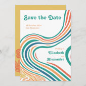 70年代のビンテージ・グルービー・ウェーブス、保存の日 招待状 (正面/裏面)