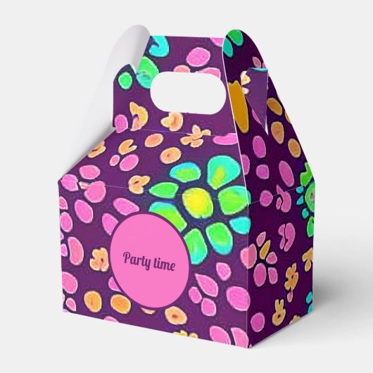 70年代のビーブスパープルカラーサマーパターン愛用ボックス フェイバーボックス (正面サイド)