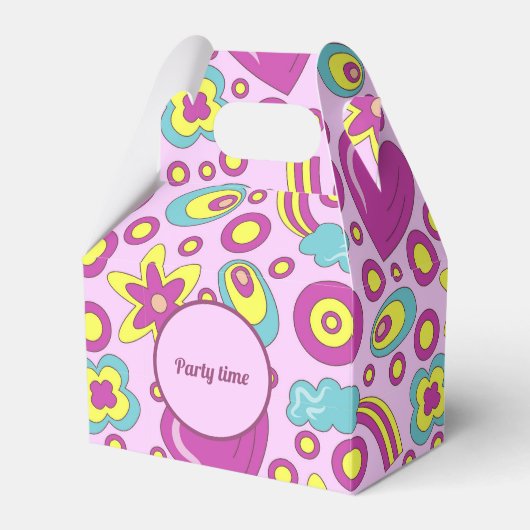 70年代のビーブスパープルカラーサマーパターン フェイバーボックス (正面サイド)