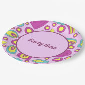 70年代のビーブスパープルカラーサマーパターン ペーパープレート (アングル)