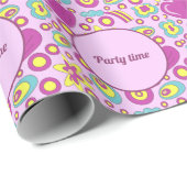 70年代のビーブスパープルカラーサマーパターン ラッピングペーパー (ロールコーナー)