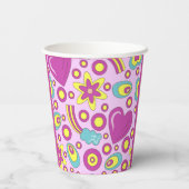 70年代のビーブスパープルカラーサマーパターン 紙コップ (裏面)