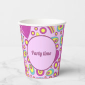 70年代のビーブスパープルカラーサマーパターン 紙コップ (正面)