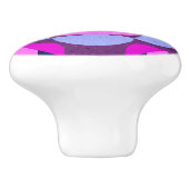 70年代のフローラビデオ – ピンクと紫 – アフリカプリント セラミックノブ (側面)