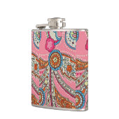 70年代のペイズリーのヒップスターのレトロのヴィンテージのhipflask フラスク (左)