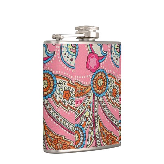70年代のペイズリーのヒップスターのレトロのヴィンテージのhipflask フラスク (右)
