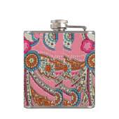 70年代のペイズリーのヒップスターのレトロのヴィンテージのhipflask フラスク (裏面)