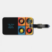 70年代のレコードのパターンレトロ ラゲッジタグ (裏面横)