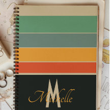 70年代のレトロなネイビーブルーとピンクのストライプモノグラムの