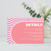 70年代のレトロなピンクのインスパイアスン結婚レイ エンクロージャーカード (スタンド正面)