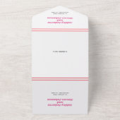 70年代のレトロなピンクのインスパイアスン結婚レイ オールインワン招待状 (外側)