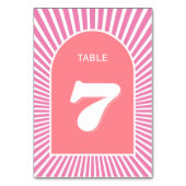 70年代のレトロなピンクのインスパイアスン結婚レイ テーブルナンバー (裏面)